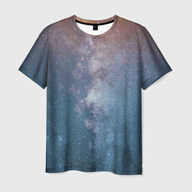 Мужская футболка 3D с принтом Космос в Белгороде, 100% полиэфир | прямой крой, круглый вырез горловины, длина до линии бедер | авиация | астрономия | воздухоплавания | градиент | звездная | звезды | космическое пространство | космонавтика | космос | маска | млечный путь | наса | небо | созвездия | черная дыра