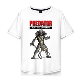 Мужская футболка хлопок Oversize с принтом Predator: Hunting Grounds в Белгороде, 100% хлопок | свободный крой, круглый ворот, “спинка” длиннее передней части | Тематика изображения на принте: game | gamer | predator: hunting grounds | игра | шутер