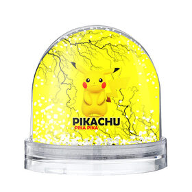 Снежный шар с принтом Pikachu Pika Pika в Белгороде, Пластик | Изображение внутри шара печатается на глянцевой фотобумаге с двух сторон | pika | pikachu | аниме | детская | детям | игры | молния | мышка | мышь | пика | пикачу | покемон | покемоны