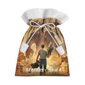 Подарочный 3D мешок с принтом Serious Sam 4 в Белгороде, 100% полиэстер | Размер: 29*39 см | croteam | devolver | digital | games | planet | sam | serious | игры | крутой | планета | сэм