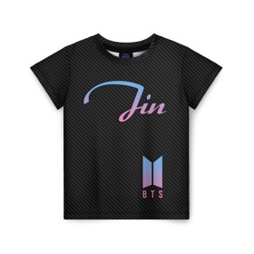 Детская футболка 3D с принтом BTS Jin в Белгороде, 100% гипоаллергенный полиэфир | прямой крой, круглый вырез горловины, длина до линии бедер, чуть спущенное плечо, ткань немного тянется | bts | j hope | j pop | jimin | jin | jungkook | k pop | korea | music | nct | pop | pop idols | suga | v | айдолы | бтс | идолы | к поп | корейская музыка | корея | нст | поп | попса | чимин