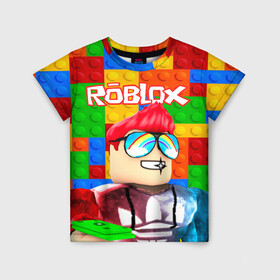 Детская футболка 3D с принтом ROBLOX [3] в Белгороде, 100% гипоаллергенный полиэфир | прямой крой, круглый вырез горловины, длина до линии бедер, чуть спущенное плечо, ткань немного тянется | box | lego | minecraft | roblox | роблокс