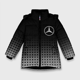 Зимняя куртка для девочек 3D с принтом Mercedes-Benz в Белгороде, ткань верха — 100% полиэстер; подклад — 100% полиэстер, утеплитель — 100% полиэстер. | длина ниже бедра, удлиненная спинка, воротник стойка и отстегивающийся капюшон. Есть боковые карманы с листочкой на кнопках, утяжки по низу изделия и внутренний карман на молнии. 

Предусмотрены светоотражающий принт на спинке, радужный светоотражающий элемент на пуллере молнии и на резинке для утяжки. | amg | mercedes | mercedes значок | mercedes лого | mercedes марка | амг | бенц | лого автомобиля | логотип мерседес | мерин | мерс | мерседес | мерседес бенз | мерседес лого | мерседес эмблема