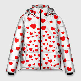 Мужская зимняя куртка 3D с принтом Сердечки в Белгороде, верх — 100% полиэстер; подкладка — 100% полиэстер; утеплитель — 100% полиэстер | длина ниже бедра, свободный силуэт Оверсайз. Есть воротник-стойка, отстегивающийся капюшон и ветрозащитная планка. 

Боковые карманы с листочкой на кнопках и внутренний карман на молнии. | abstract | love | texture | абстракция | валентинка | влюбленным | геометрия | день святого валентина | любовь | паттерн | сердечки | текстура