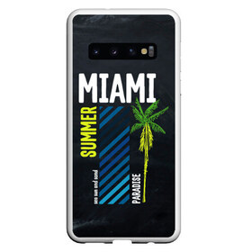 Чехол для Samsung Galaxy S10 с принтом Summer Miami в Белгороде, Силикон | Область печати: задняя сторона чехла, без боковых панелей | paradise | summer | летняя | лето | майами | маями | пальмы | рай