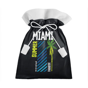Подарочный 3D мешок с принтом Summer Miami в Белгороде, 100% полиэстер | Размер: 29*39 см | Тематика изображения на принте: paradise | summer | летняя | лето | майами | маями | пальмы | рай