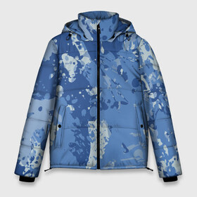 Мужская зимняя куртка 3D с принтом КАМУФЛЯЖ BLUE в Белгороде, верх — 100% полиэстер; подкладка — 100% полиэстер; утеплитель — 100% полиэстер | длина ниже бедра, свободный силуэт Оверсайз. Есть воротник-стойка, отстегивающийся капюшон и ветрозащитная планка. 

Боковые карманы с листочкой на кнопках и внутренний карман на молнии. | Тематика изображения на принте: camouflage | армия | военная форма | военный | вооружение | вооруженные силы | защита | защитный цвет | камуфляж | маскировка | синий | солдат | униформа | форма