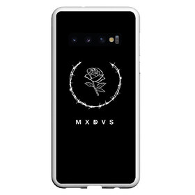 Чехол для Samsung Galaxy S10 с принтом MXDVS в Белгороде, Силикон | Область печати: задняя сторона чехла, без боковых панелей | Тематика изображения на принте: +32 | 32 | logo | mxdvs | бренд | бренд mxdvs | бренловые картинки | лого | лого mxdvs | логотип | логотип mxdvs | мхдвс | прикольные картинки | роза | шипы