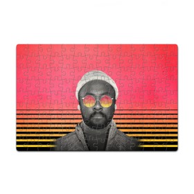 Пазл магнитный 126 элементов с принтом Will.I.Am в Белгороде, полимерный материал с магнитным слоем | 126 деталей, размер изделия —  180*270 мм | Тематика изображения на принте: apl de ap | bep | black eyed peas | taboo | the black eyed peas | will i am | данс поп | поп | хип хоп