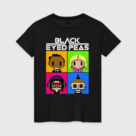 Женская футболка хлопок с принтом BEP в Белгороде, 100% хлопок | прямой крой, круглый вырез горловины, длина до линии бедер, слегка спущенное плечо | apl de ap | bep | black eyed peas | taboo | the black eyed peas | will i am | данс поп | поп | хип хоп