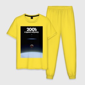Мужская пижама хлопок с принтом 2001: Space Odyssey в Белгороде, 100% хлопок | брюки и футболка прямого кроя, без карманов, на брюках мягкая резинка на поясе и по низу штанин
 | Тематика изображения на принте: 2001 | 2001:космическая одиссея | discovery one | eva pod | frank poole | hal 9000 | heywood floyd | space odyssey | stanley kubrick | vdgerir | космическая одиссея | стэнли кубрик