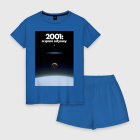 Женская пижама с шортиками хлопок с принтом 2001: Space Odyssey в Белгороде, 100% хлопок | футболка прямого кроя, шорты свободные с широкой мягкой резинкой | 2001 | 2001:космическая одиссея | discovery one | eva pod | frank poole | hal 9000 | heywood floyd | space odyssey | stanley kubrick | vdgerir | космическая одиссея | стэнли кубрик