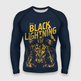 Мужской рашгард 3D с принтом Black Lightning в Белгороде,  |  | anissa pierce | black lightning | jefferson pierce | jennifer pierce | vdzabma | анисса пирс | дженнифер пирс | джефферсон пирс | черная молния