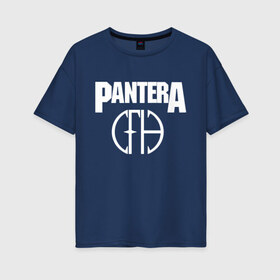 Женская футболка хлопок Oversize с принтом Pantera в Белгороде, 100% хлопок | свободный крой, круглый ворот, спущенный рукав, длина до линии бедер
 | pantera | американская метал группа | грув метал | группа | музыка | пантера | рок | рок группа