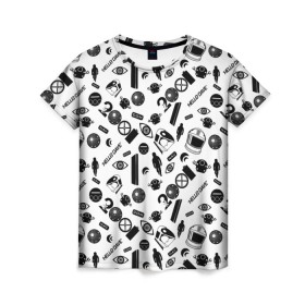 Женская футболка 3D с принтом Space Odyssey pattern в Белгороде, 100% полиэфир ( синтетическое хлопкоподобное полотно) | прямой крой, круглый вырез горловины, длина до линии бедер | discovery one | eva pod | frank poole | hal 9000 | heywood floyd | space odyssey | stanley kubrick | vdgerir