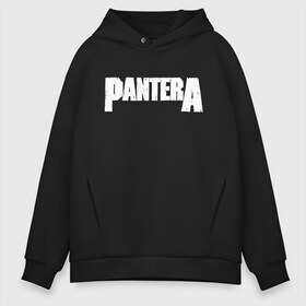 Мужское худи Oversize хлопок с принтом Pantera в Белгороде, френч-терри — 70% хлопок, 30% полиэстер. Мягкий теплый начес внутри —100% хлопок | боковые карманы, эластичные манжеты и нижняя кромка, капюшон на магнитной кнопке | pantera | американская метал группа | грув метал | группа | музыка | пантера | рок | рок группа