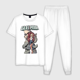 Мужская пижама хлопок с принтом Глейпнир в Белгороде, 100% хлопок | брюки и футболка прямого кроя, без карманов, на брюках мягкая резинка на поясе и по низу штанин
 | anime | аниме | глейпнир