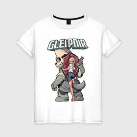Женская футболка хлопок с принтом Глейпнир в Белгороде, 100% хлопок | прямой крой, круглый вырез горловины, длина до линии бедер, слегка спущенное плечо | anime | аниме | глейпнир