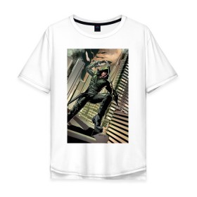 Мужская футболка хлопок Oversize с принтом Green Arrow в Белгороде, 100% хлопок | свободный крой, круглый ворот, “спинка” длиннее передней части | arrow | oliver queen | vdzabma | оливер куинн | стрела