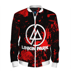 Мужской бомбер 3D с принтом Linkin Park в Белгороде, 100% полиэстер | застегивается на молнию, по бокам два кармана без застежек, по низу бомбера и на воротнике - эластичная резинка | Тематика изображения на принте: chester bennington | linkin park | rock | группа | линкин парк | логотип | музыка | рок | рок н ролл | честер беннингтон | эмблема