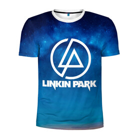 Мужская футболка 3D спортивная с принтом Linkin Park в Белгороде, 100% полиэстер с улучшенными характеристиками | приталенный силуэт, круглая горловина, широкие плечи, сужается к линии бедра | chester bennington | linkin park | rock | space | группа | космос | линкин парк | логотип | музыка | рок | рок н ролл | честер беннингтон | эмблема