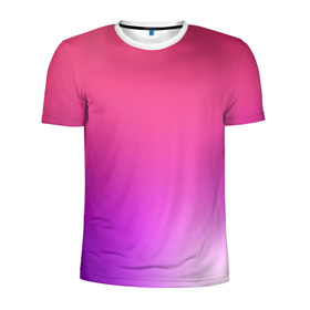 Мужская футболка 3D спортивная с принтом Нежный цвет в Белгороде, 100% полиэстер с улучшенными характеристиками | приталенный силуэт, круглая горловина, широкие плечи, сужается к линии бедра | красный | нежный цвет | плавный переход | фиолетовый