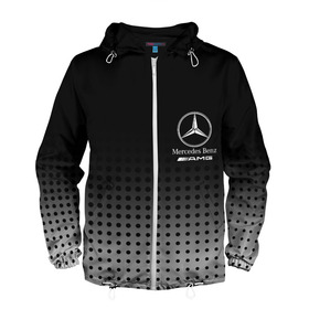 Мужская ветровка 3D с принтом Mercedes-Benz в Белгороде, 100% полиэстер | подол и капюшон оформлены резинкой с фиксаторами, два кармана без застежек по бокам, один потайной карман на груди | amg | mercedes | mercedes значок | mercedes лого | mercedes марка | амг | бенц | лого автомобиля | логотип мерседес | мерин | мерс | мерседес | мерседес бенз | мерседес лого | мерседес эмблема