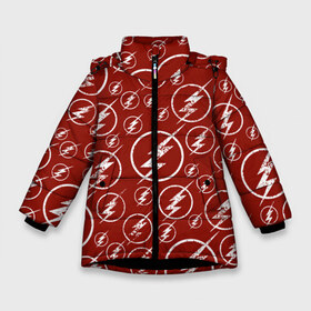 Зимняя куртка для девочек 3D с принтом The Flash Logo Pattern в Белгороде, ткань верха — 100% полиэстер; подклад — 100% полиэстер, утеплитель — 100% полиэстер. | длина ниже бедра, удлиненная спинка, воротник стойка и отстегивающийся капюшон. Есть боковые карманы с листочкой на кнопках, утяжки по низу изделия и внутренний карман на молнии. 

Предусмотрены светоотражающий принт на спинке, радужный светоотражающий элемент на пуллере молнии и на резинке для утяжки. | the flash | vdzabma | флэш