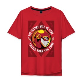 Мужская футболка хлопок Oversize с принтом The Flash в Белгороде, 100% хлопок | свободный крой, круглый ворот, “спинка” длиннее передней части | barry allen | the flash | vdzabma | барри аллен | флэш