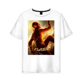 Женская футболка хлопок Oversize с принтом The Flash в Белгороде, 100% хлопок | свободный крой, круглый ворот, спущенный рукав, длина до линии бедер
 | barry allen | the flash | vdzabma | барри аллен | флэш