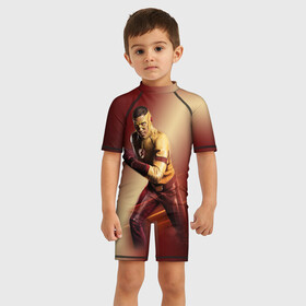 Детский купальный костюм 3D с принтом Wally West в Белгороде, Полиэстер 85%, Спандекс 15% | застежка на молнии на спине | kid flash | the flash | vdzabma | wally west | кид флэш | уолли уэст | флэш