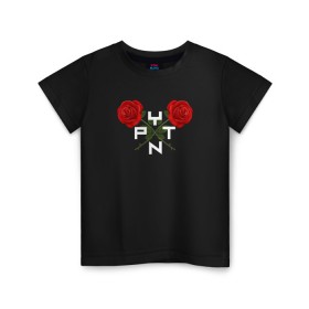 Детская футболка хлопок с принтом Payton Moormeier в Белгороде, 100% хлопок | круглый вырез горловины, полуприлегающий силуэт, длина до линии бедер | payton moormeier | блогер | розы | цветы