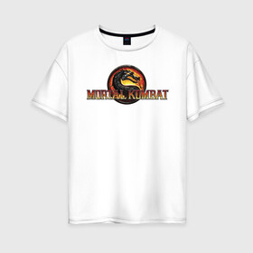 Женская футболка хлопок Oversize с принтом Mortal Kombat в Белгороде, 100% хлопок | свободный крой, круглый ворот, спущенный рукав, длина до линии бедер
 | logo | mortal kombat | vdkarsve | логотип | мк 9 | мортал комбат