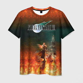 Мужская футболка 3D с принтом Final Fantasy VII Remake в Белгороде, 100% полиэфир | прямой крой, круглый вырез горловины, длина до линии бедер | Тематика изображения на принте: final fantasy vii remake | game | gamer | игра | шутер