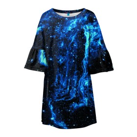 Детское платье 3D с принтом Туманность Вуаль в Белгороде, 100% полиэстер | прямой силуэт, чуть расширенный к низу. Круглая горловина, на рукавах — воланы | nasa | space | астрономия | звезды | космос | наса | планета | созвездие | туман