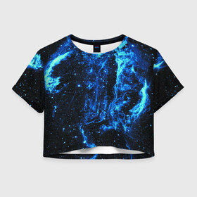 Женская футболка Crop-top 3D с принтом Туманность Вуаль в Белгороде, 100% полиэстер | круглая горловина, длина футболки до линии талии, рукава с отворотами | nasa | space | астрономия | звезды | космос | наса | планета | созвездие | туман