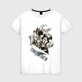 Женская футболка хлопок с принтом Final Fantasy VII Remake в Белгороде, 100% хлопок | прямой крой, круглый вырез горловины, длина до линии бедер, слегка спущенное плечо | final fantasy vii remake | game | gamer | игра | шутер