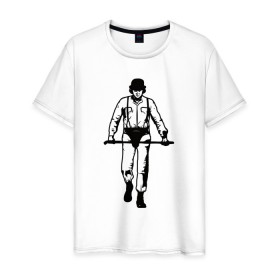 Мужская футболка хлопок с принтом Заводной апельсин в Белгороде, 100% хлопок | прямой крой, круглый вырез горловины, длина до линии бедер, слегка спущенное плечо. | 