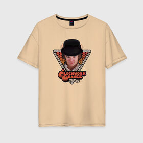 Женская футболка хлопок Oversize с принтом Заводной апельсин в Белгороде, 100% хлопок | свободный крой, круглый ворот, спущенный рукав, длина до линии бедер
 | 