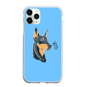 Чехол для iPhone 11 Pro Max матовый с принтом Doberman в Белгороде, Силикон |  | art | doberman | dog | drawing | print | арт | добер | доберман | песик | рисунок | собака | стиль | фанарт