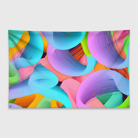 Флаг-баннер с принтом абстракция в Белгороде, 100% полиэстер | размер 67 х 109 см, плотность ткани — 95 г/м2; по краям флага есть четыре люверса для крепления | абстракция | весна | радуга