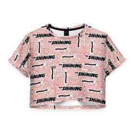 Женская футболка Crop-top 3D с принтом The Shining Labirint Pattern в Белгороде, 100% полиэстер | круглая горловина, длина футболки до линии талии, рукава с отворотами | the shining | vdosadir | сияние | стэнли кубрик | топор