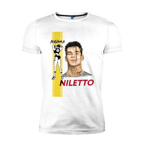 Мужская футболка хлопок Slim с принтом NILETTO в Белгороде, 92% хлопок, 8% лайкра | приталенный силуэт, круглый вырез ворота, длина до линии бедра, короткий рукав | niletto | артист | данила прытков | певец | российский | танцор