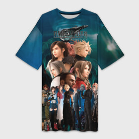 Платье-футболка 3D с принтом Final Fantasy VII Remake в Белгороде,  |  | баррет уоллес | мидгар. шинра. лавина. клауд страйф | солдат | тифа