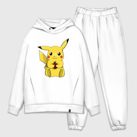 Мужской костюм хлопок OVERSIZE с принтом Пикачу в Белгороде,  |  | pikachu | pokemon | аниме | зверек | мультик | мультфильм | пика | пикачу | покемон | покемоны