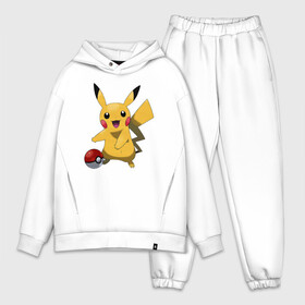 Мужской костюм хлопок OVERSIZE с принтом Пикачу в Белгороде,  |  | pikachu | pokemon | аниме | зверек | мультик | мультфильм | пика | пикачу | покемон | покемоны