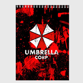 Скетчбук с принтом UMBRELLA в Белгороде, 100% бумага
 | 48 листов, плотность листов — 100 г/м2, плотность картонной обложки — 250 г/м2. Листы скреплены сверху удобной пружинной спиралью | biohazard | blood | coronavirus | evil | monster | resident evil | umbrella | virus | абстракция | амбрелла | вирус | игра | коронавирус | кровь | логотип | монстр | опасность | пандемия