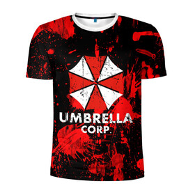 Мужская футболка 3D спортивная с принтом UMBRELLA в Белгороде, 100% полиэстер с улучшенными характеристиками | приталенный силуэт, круглая горловина, широкие плечи, сужается к линии бедра | Тематика изображения на принте: biohazard | blood | coronavirus | evil | monster | resident evil | umbrella | virus | абстракция | амбрелла | вирус | игра | коронавирус | кровь | логотип | монстр | опасность | пандемия