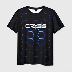 Мужская футболка 3D с принтом CRYSIS в Белгороде, 100% полиэфир | прямой крой, круглый вырез горловины, длина до линии бедер | action | crysis | cryteck | броня | кризис | шутер