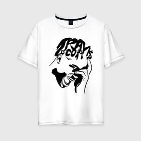 Женская футболка хлопок Oversize с принтом TRAVIS SCOTT в Белгороде, 100% хлопок | свободный крой, круглый ворот, спущенный рукав, длина до линии бедер
 | 